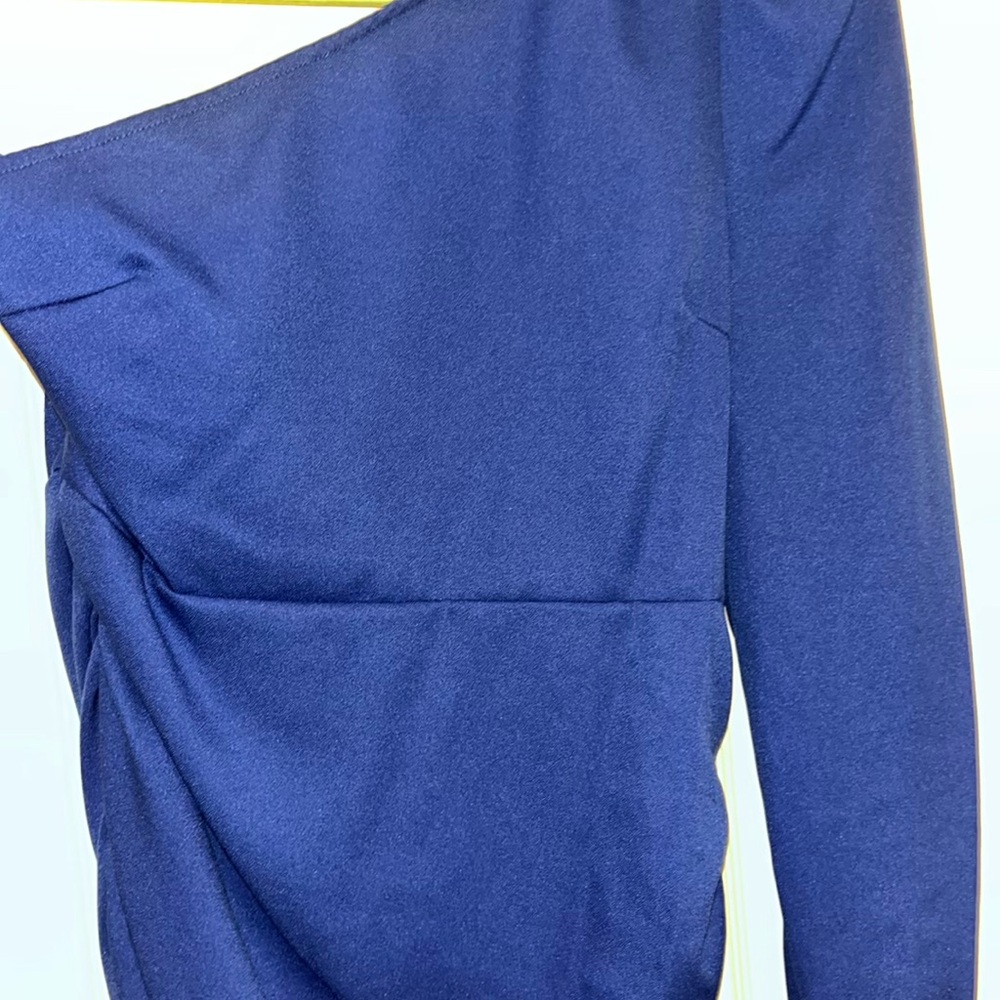 Elegant One-Shoulder Blue Top